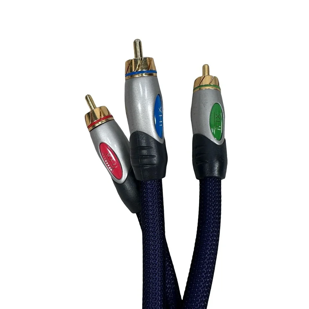 Monster Ultra Series THX 800 8 ft Component Video Cable RCA Blue Braided Mesh